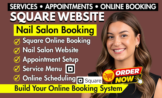 build square nail salon website with booking and appointment setup