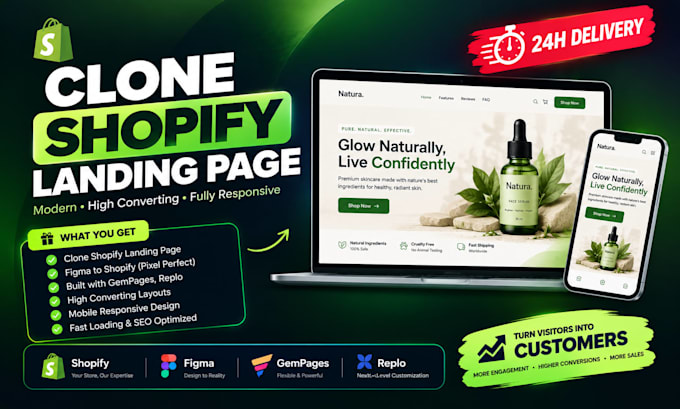 redesign or clone shopify landing page in gempages