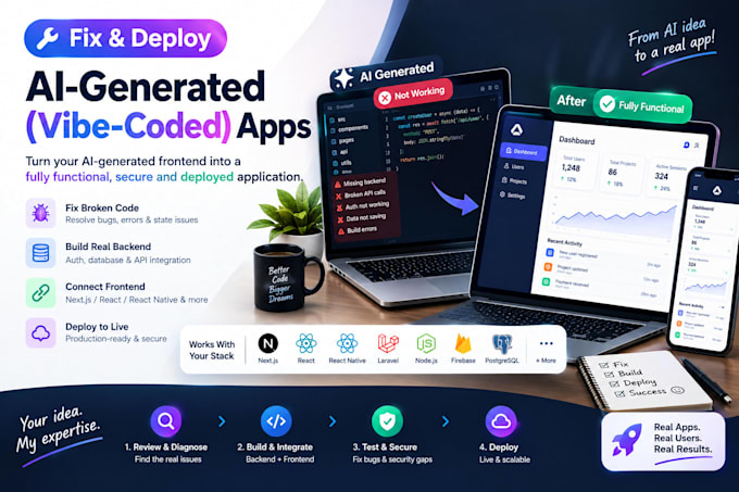 fix your vibe coded ai app, build backend and deploy it