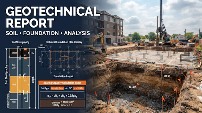 prepare geotechnical report, soil analysis and foundation design