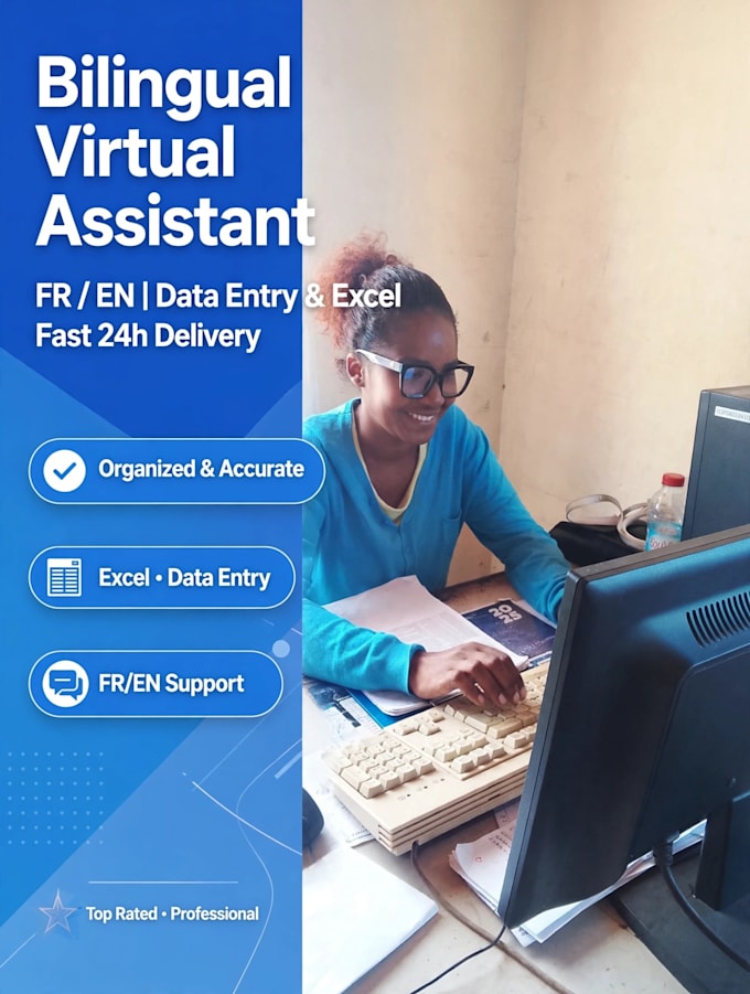be your virtual assistant french english , email management