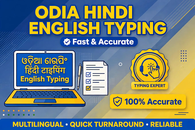 do fast odia hindi english typing and data entry work