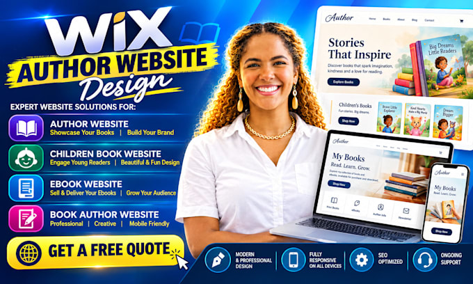 build wix book author website children book website ebook website author website