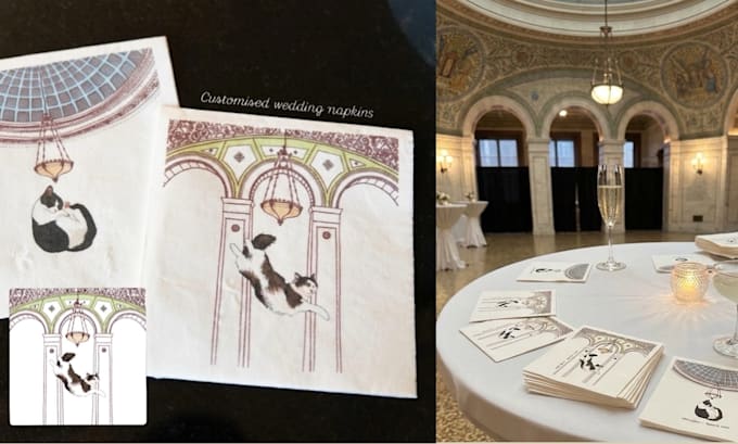 create custom pet illustrations for your wedding