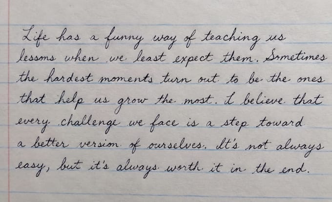 write your text in beautiful handwritten cursive