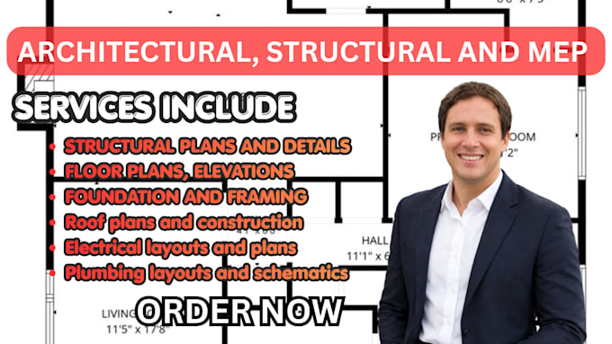 create professional architectural, structural and mep permit drawings