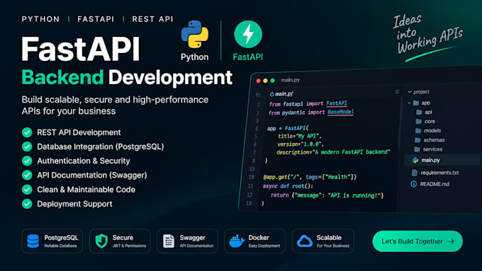 build a fastapi rest API backend with python