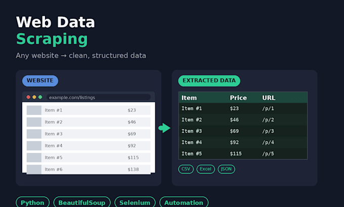 scrape and extract data from any website using python