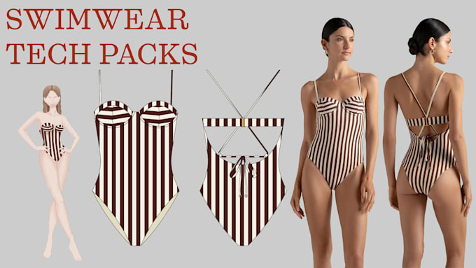 create fashion tech packs for swimwear
