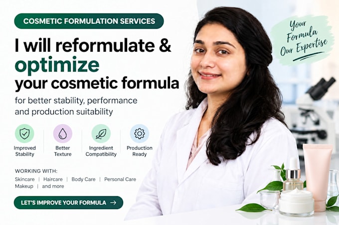 reformulate and optimize your cosmetic formula