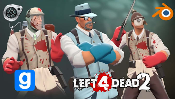 create, edit, rig or port sfm model, gmod, l4d2, left 4 dead 2 tf2, vrchat