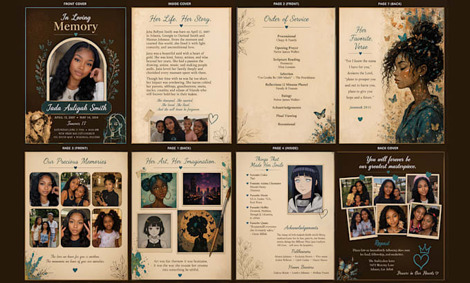 design a funeral program or order of service