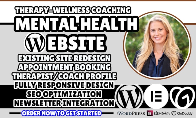 therapy website design, mental health website, wellness coaching website