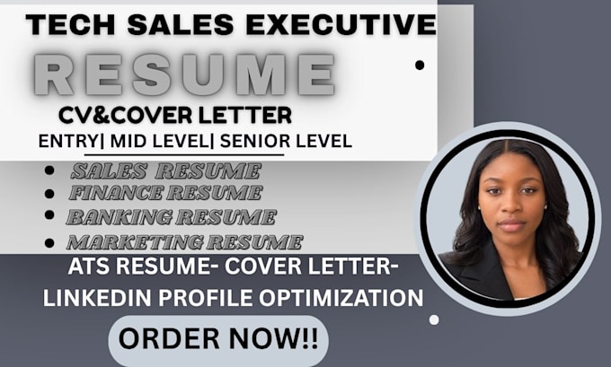 write tech sales, real estate, finance, accounting, realtor, federal resume