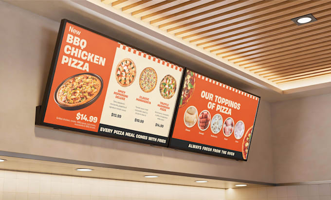 do digital menu, digital menu board or animated menu design