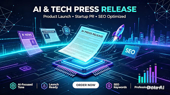 write ai press release ai tech press release ai product launch PR startup PR SEO