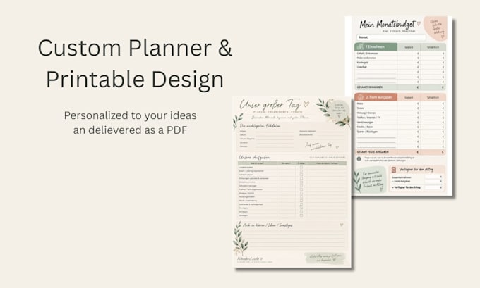 design a custom planner or printable template