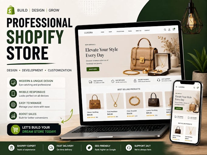 design and customize a professional shopify store