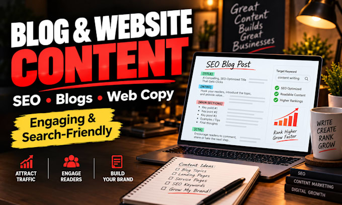 write engaging and SEO friendly content for your website or blog