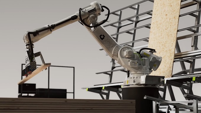 create realistic 3d industrial factory and manufacturing process animation