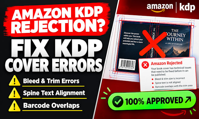 fix rejected book covers kdp cover resizing and bleed errors