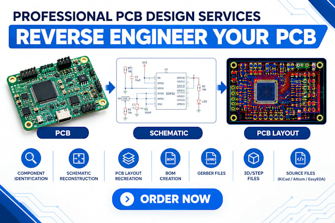 reverse engineer your pcb and recreate the schematic and layout