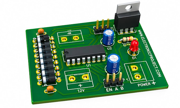 design motor driver and robotics pcb schematic in kicad with gerber and bom