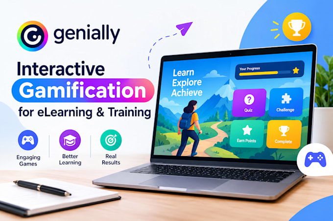 create interactive genially gamification for elearning and training