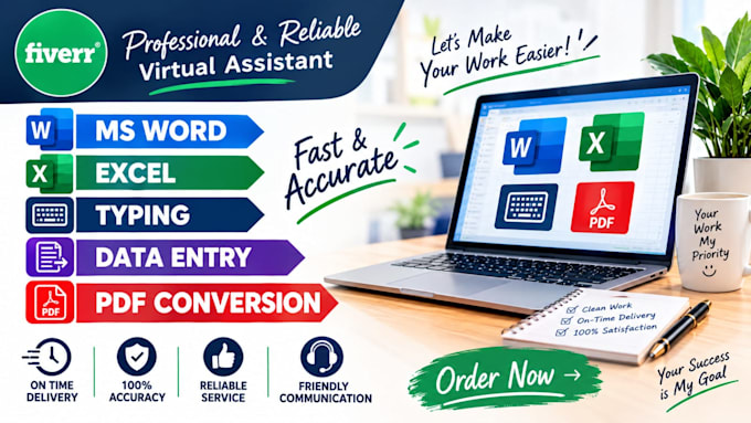 ms word excel typing data entry and online office services