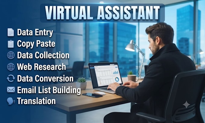 provide comprehensive data entry, web research, data conversion, and tran