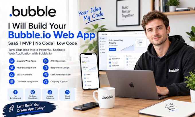 bubble mvp development bubble io no code saas web application prototype