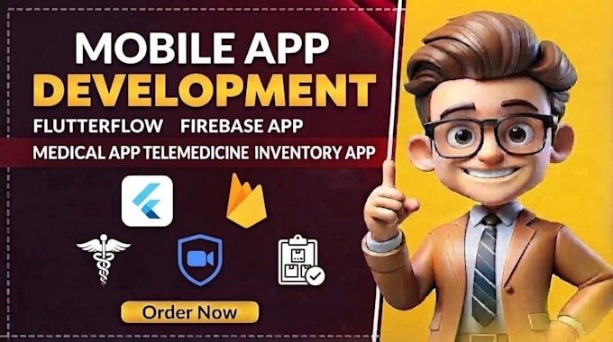 mobile app, flutterflow, firebase app, medical app, telemedicine, inventory app
