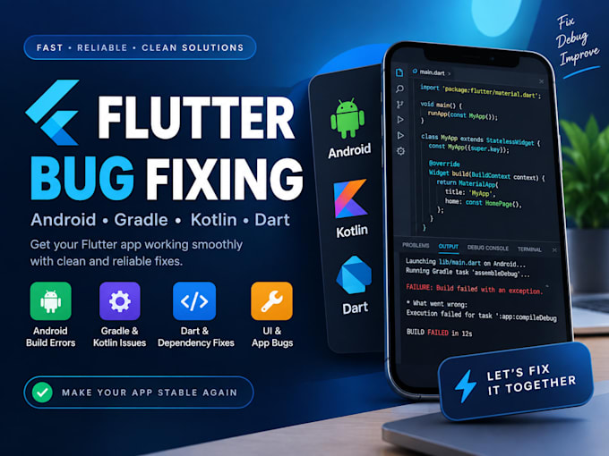 fix bugs and android build errors in your flutter app