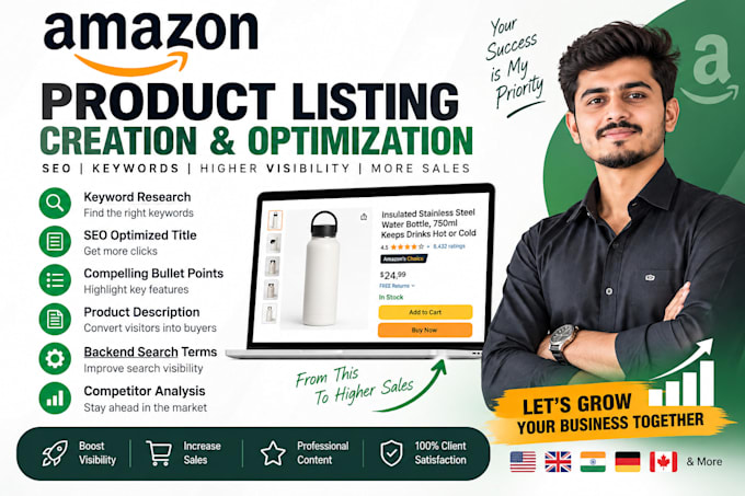 create and optimize product listings with SEO keywords