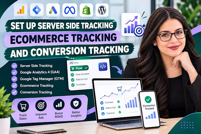 set up server side tracking, ecommerce tracking and conversion tracking