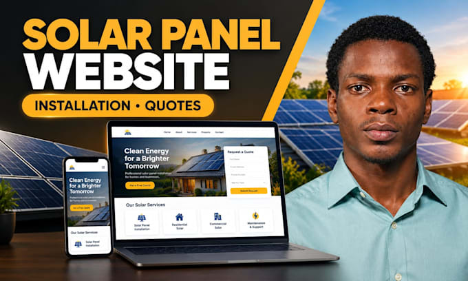design solar panel installation website for solar companies