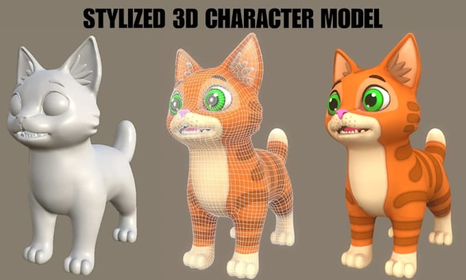 create stylized 3d animal character models and rigging for games and animation