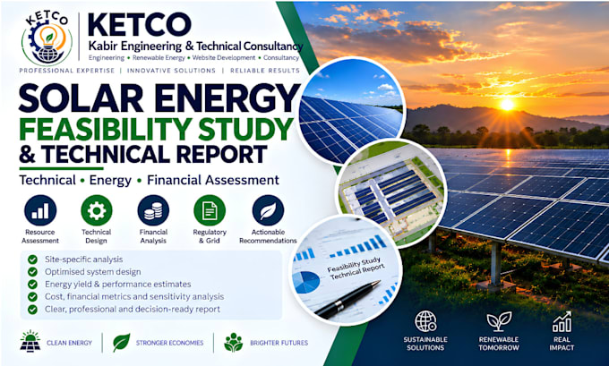prepare a solar pv feasibility study and technical report