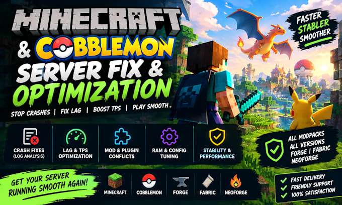 fix minecraft plugin server crash light weight cobblemon server optimization