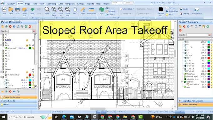 do millwork takeoffs, millwork estimate material takeoffs on bluebeam, planswift