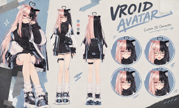 create a custom vroid 3d avatar model for your vtuber or vrchat streaming