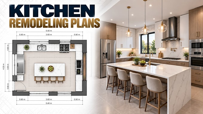 design kitchen remodeling plans with detailed 3d visualization