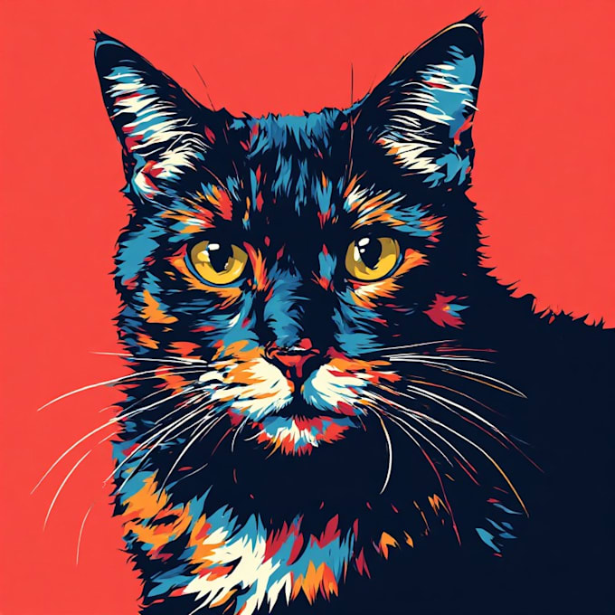draw your cat dog or your pet into vector pop art portrait