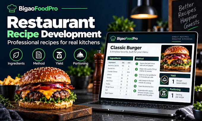 develop professional restaurant recipes