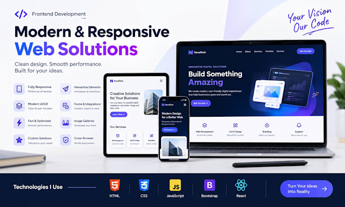 build a modern responsive frontend website