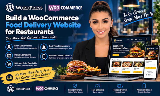 build a woocommerce food delivery website for restaurants