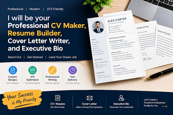 be your professional CV maker, resume builder, cover letter writer