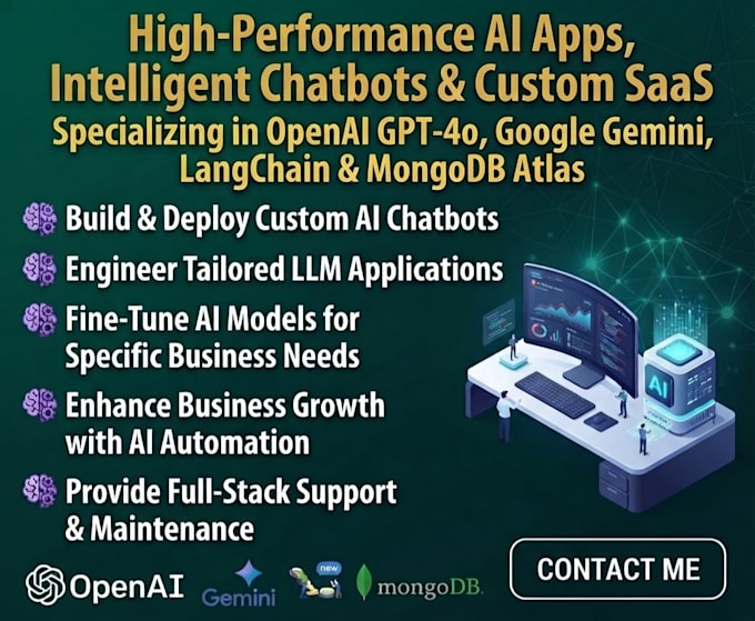 build gpt4o, ai apps, chatbots, or saas in js and python