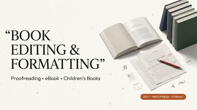 book editing and formatting , children book, ebook editing, book proofreading
