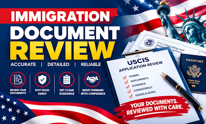 review your US immigration documents, visa forms and uscis application